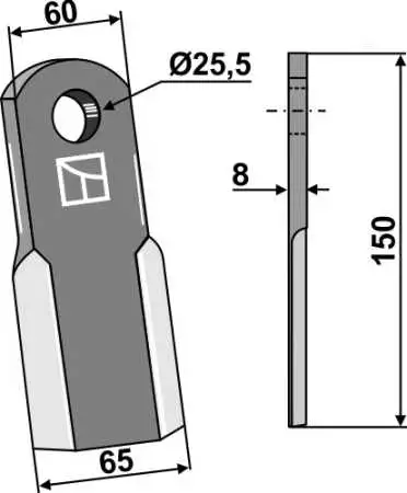 Gerades Messer 150x60mm - Neues Modell